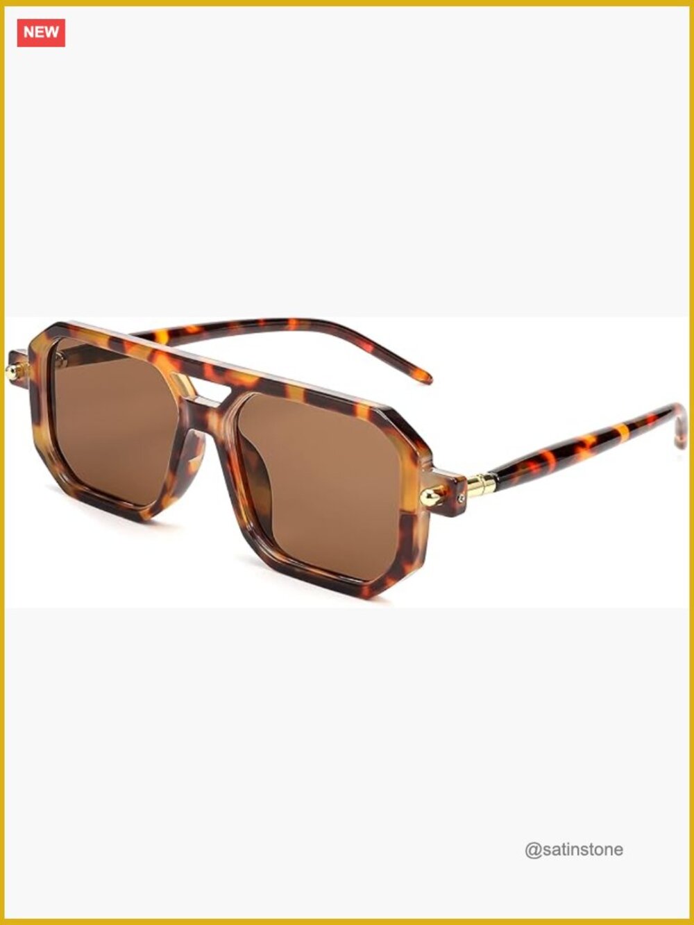Vintage Square 70s Flat Aviator Sunglasses Retro Stylish Frame Uv400